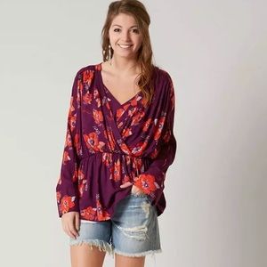 Free People Tuscan Dreams Printed Tunic Plum